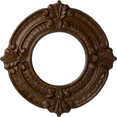 Ekena Millwork Benson Ceiling Medallion (Fits Canopies up to 4 1/8"), 9"OD x 4 1/8"ID x 5/8"P, Root Beer Crackle CM09BNRBC